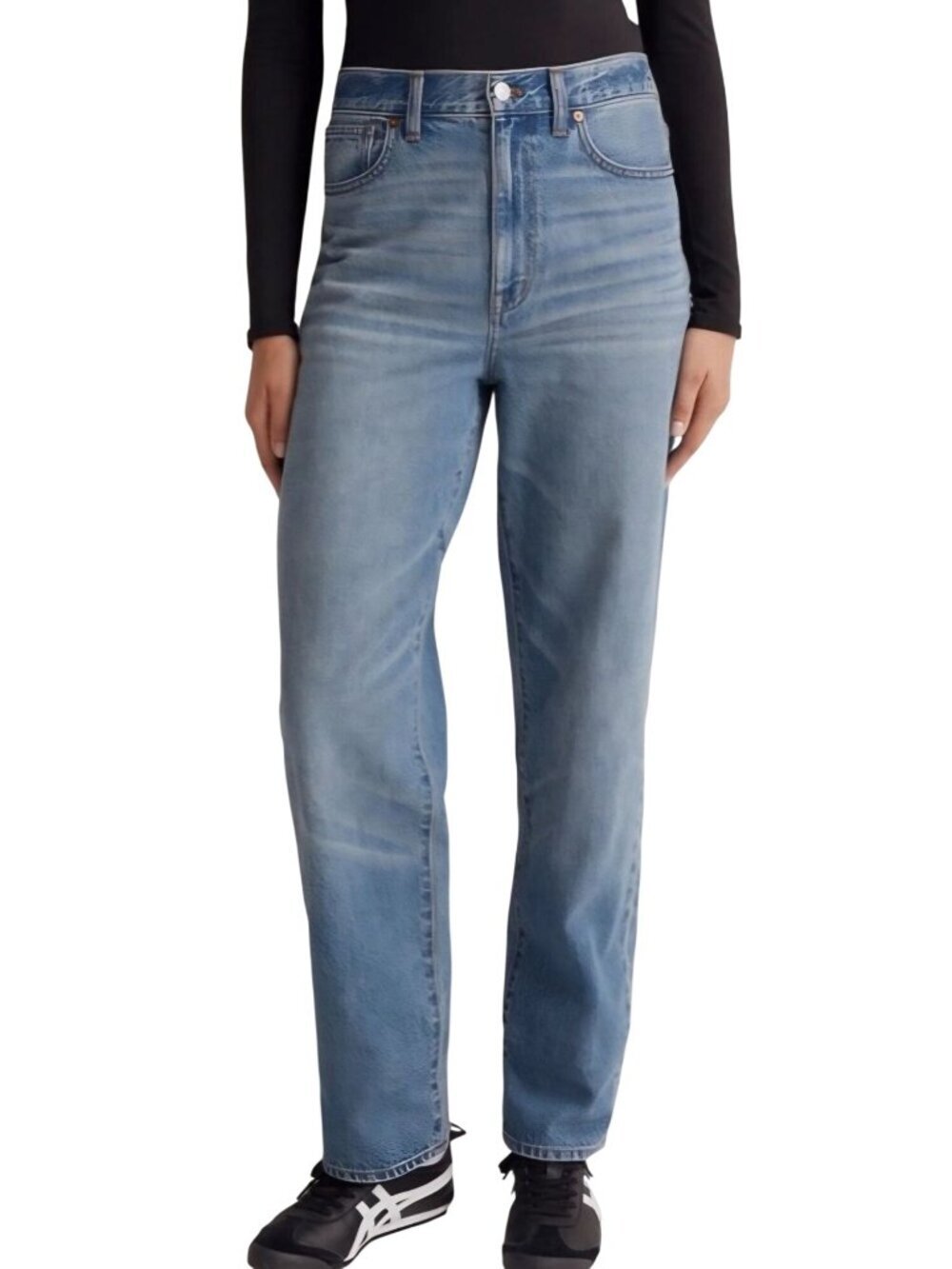 Madewell Baggy Straight Jeans Size 24 Mid wash high rise Classic rigid denim ret